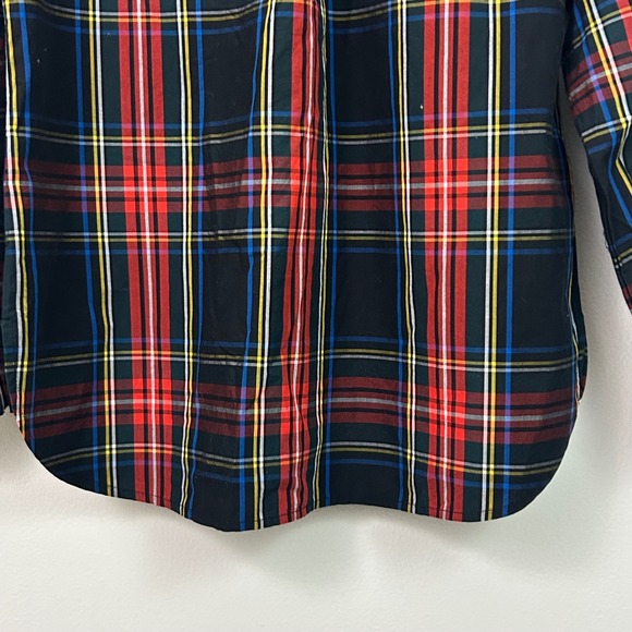 NWT J.Crew Classic Fit Ruffle Popover Black Stewart Tartan Plaid Womens Small - Picture 9 of 16